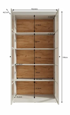 Meubella Vitrinekasten^Leroy