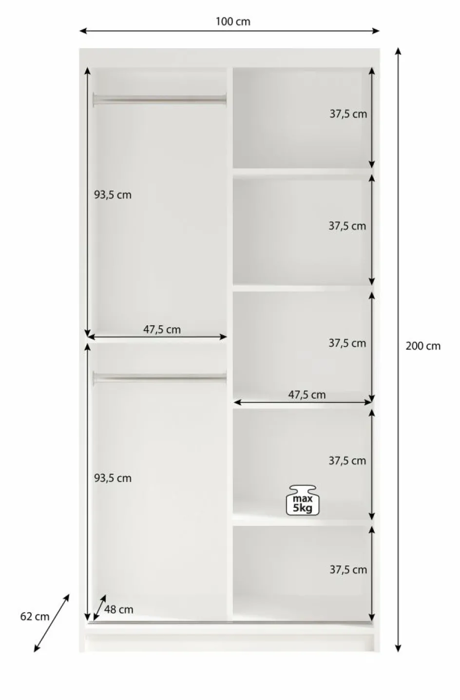 Meubella Kledingkasten^Mandalin