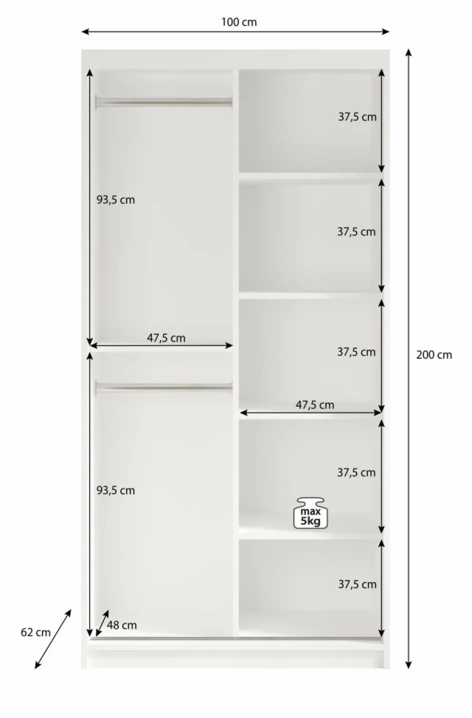 Meubella Kledingkasten^Mandalin